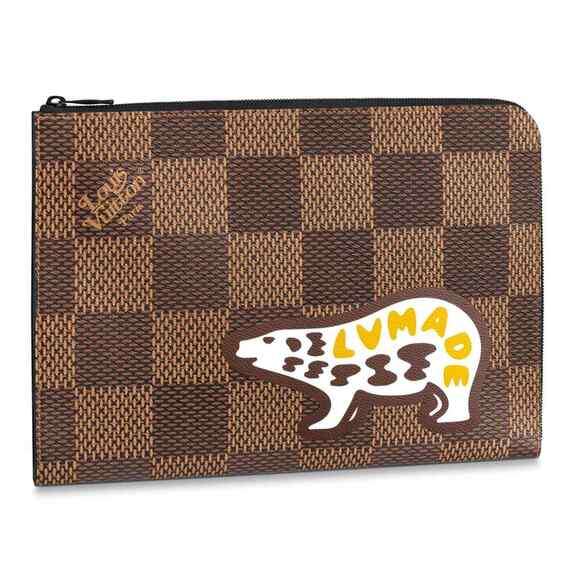 Louis Vuitton Nigo Pochette Jour GM Brown Giant Monogram Damier Ebene Clutch Bag - Picture 1 of 12